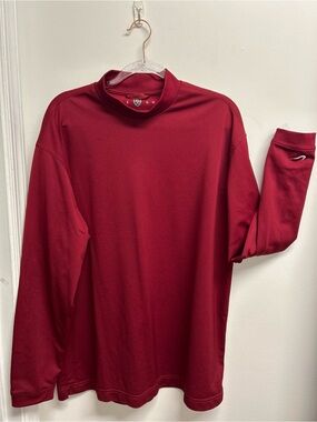 Nike Long Sleeve Mock Neck Shirt Burgundy Red